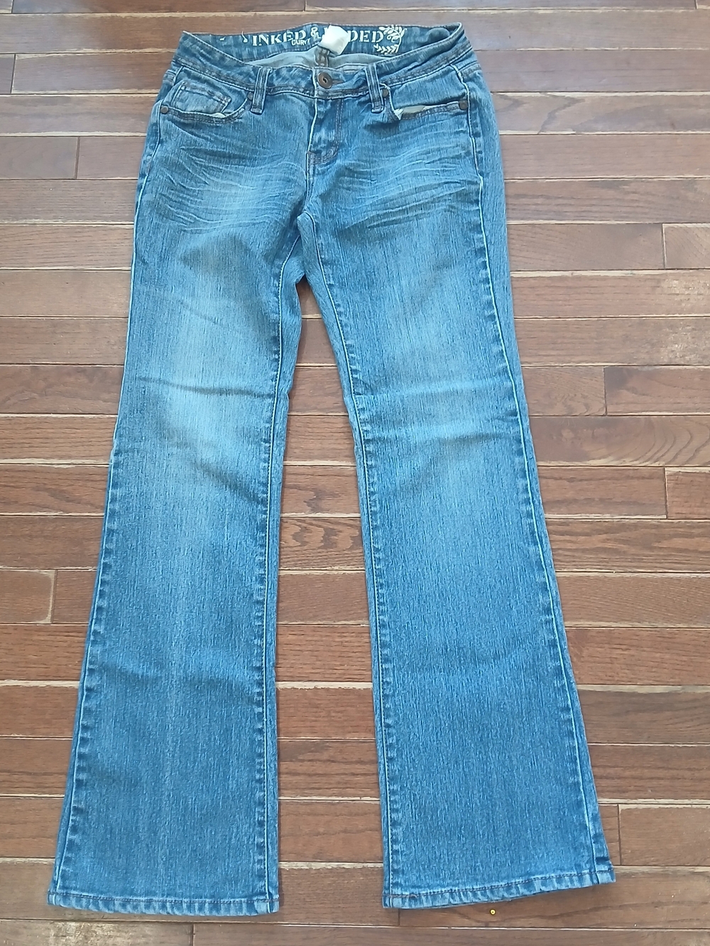 Inked And faded Curvy Flare Women's Blue Bootcut Jeans Sz 4 Western Cowgirl